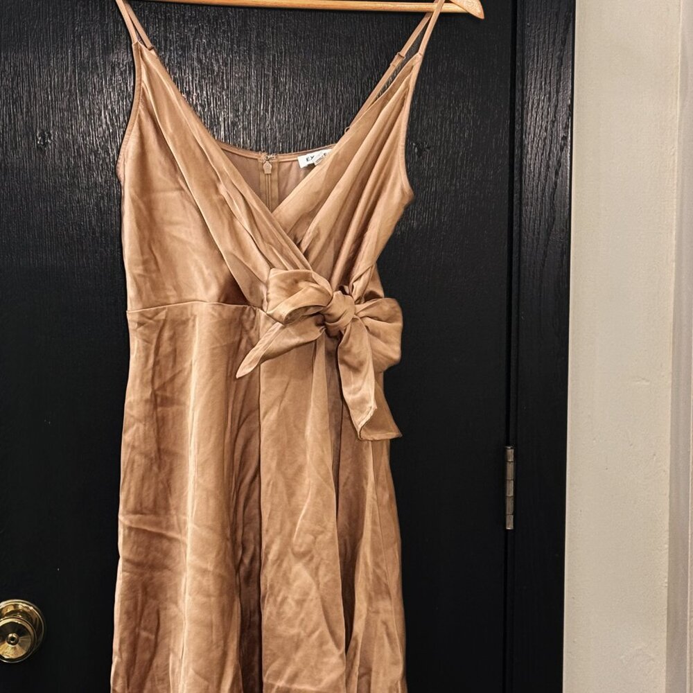 Express Knee Length, A-Line Faux Wrap Dress